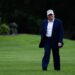 El presidente Trump en el Jardín Sur de a Casa Blanca tras descender del Marine One el 25 de mayo de 2025.  Foto: EFE/EPA/TIERNEY L CROSS / POOL.