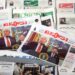 Ejemplares del diario iraní Vatan Emrouz con una foto del presidente estadounidense Trump titulada "No confiable" se exhiben en un quiosco en Teherán, Irán, el 11 de mayo de 2025. Foto: EFE/EPA/ABEDIN TAHERKENAREH.