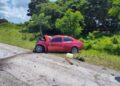 Uno de los autos involucrados en el accidente de tránsito ocurrido en Villa Clara, el 23 de mayo de 2025. Foto: Henry Omar Pérez.