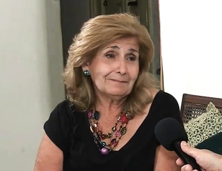 Argelia Pera. Imagen del programa Unos minutos en la vida de Argelia Pera, de Carlos Collazo.
