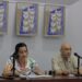Camila Valdés León, directora del Centro de Estudios del Caribe de la Casa de las Américas, y el intelectual haitiano Frantz Voltaire. Foto: perfil de Casa de las Américas en Facebook.
