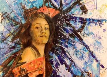 Roniel Llerena. S/t, 2022. Técnica mixta sobre cartulina, 65 x 45 cm. (Fragmento)