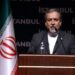 El ministro de Exteriores de Irán, Abás Araqchí, en una rueda de prensa en Estambul dijo que EEUU ha "traicionado la diplomacia" y "cruzado todas la líneas rojas". Foto: EFE/ FERDEM SAHIN.
