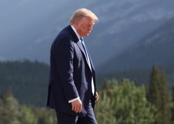 El presidente Donald Trump  durante la Cumbre del G7 en el campo de golf Kananaskis Country, en Alberta, Canadá, el 16 de junio de 2025. Foto: EFE/EPA/SUZANNE PLUNKETT . POOL