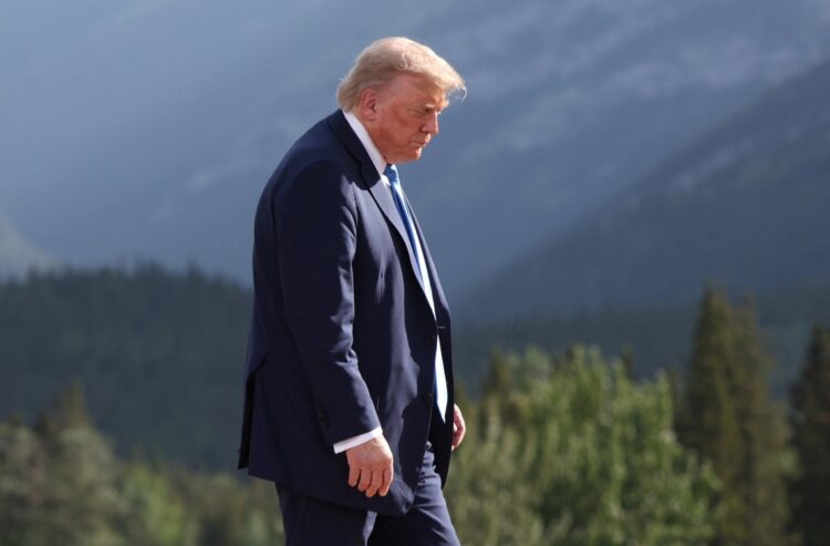 El presidente Donald Trump  durante la Cumbre del G7 en el campo de golf Kananaskis Country, en Alberta, Canadá, el 16 de junio de 2025. Foto: EFE/EPA/SUZANNE PLUNKETT . POOL