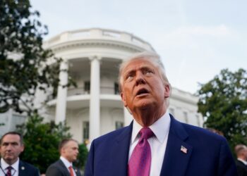 El presidente Trump durante el picnic del Congreso en el Jardín Sur de la Casa Blanca hoy 12 de junio. Foto: EFE/EPA/ALEXANDER.