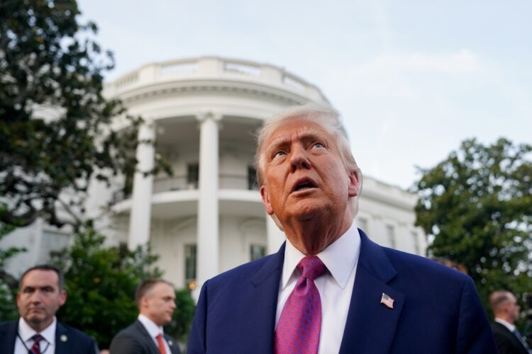 El presidente Trump durante el picnic del Congreso en el Jardín Sur de la Casa Blanca hoy 12 de junio. Foto: EFE/EPA/ALEXANDER.