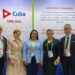 La ministra cubana de Comunicaciones, Mayra Arevich Marín (c), junto a otras personas en el estand de Cuba en la Conferencia Industria Digital celebrada en la ciudad de Nizhni Novgord, en Rusia. Foto: Tomada del perfil de Facebook del Ministerio de Comunicaciones de la República de Cuba.