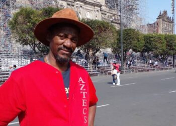 En el Zócalo, Ciudad de México 2023. Foto: Cortesía del entrevistado.