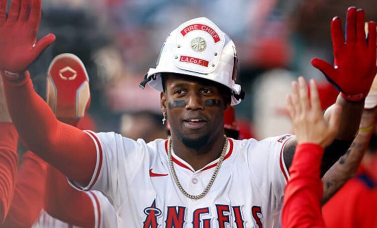 El cubano Jorge Soler después de conectar un jornón con los Angelinos. Foto: www.mlb.com