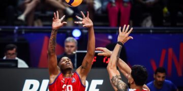 Cuba debutó con derrota en cuatro sets ante Eslovenia en la Liga de Naciones de Voleibol 2025. Foto: Tomada del perfil de Facebook de JIT Deporte Cubano.