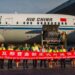 Recibimiento del primer vuelo de carga de la aerolínea Air China hacia La Habana. Foto: del perfil en Facebook de Eduardo Rodríguez Dávila.