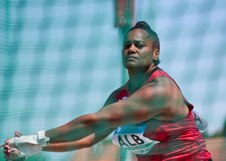 Yipsi Moreno compite con Albania en el Europeo por Naciones celebrado en Eslovenia en junio de 2025. Foto: European Athletics.