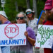 Una manifestación este sábado frente al centro de detención de migrantes Alligator Alcatraz en Ochopee, Florida. Foto: EFE/ Giorgio Viera.