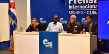 Presentación por autoridades cubanas de la actualización de la lista nacional de terroristas, en La Habana, el 9 de julio de 2025. Foto: Otmaro Rodríguez.