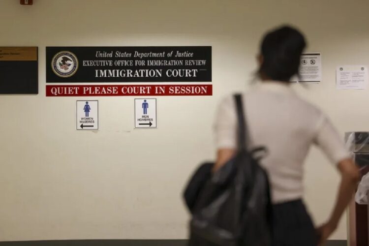 Fotografía de archivo de un tribunal de inmigración, en Nueva York. Foto:  EFE/ EPA/ Sarah Yenesel