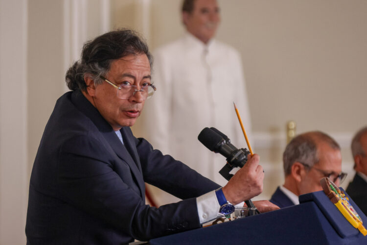Petro habla en un evento en la Casa de Nariño en Bogotá, este jueves. Foto: Presidencia de Colombia/EFE.
