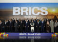 La segunda y última jornada de la cumbre de los BRICS comenzó tras la nueva amenaza del presidente de Estados Unidos, Donald Trump, de imponer un arancel adicional del 10 % a los países que se "alineen" al foro. Foto: EFE/ Antonio Lacerda.
