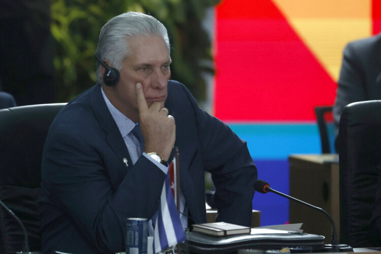 Miguel Díaz-Canel en la cumbre de los BRICS el pasado domingo, en Río de Janeiro Foto: EFE/Antonio Lacerda.