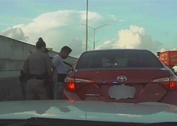 Patrulla de Carreteras de Florida arresta a un inmigrante indocumentado, buscado por asesinato en Guatemala. Foto: @FLHSMV