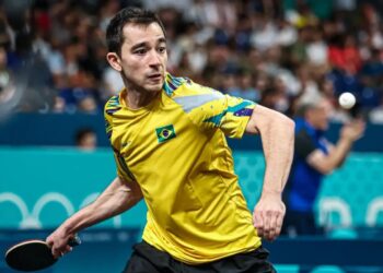 El jugador brasileño de tenis de mesa Hugo Calderano, impedido de viajar a Estados Unidos por una visita a Cuba en 2023. Foto: infomoney.com.br / Archivo.