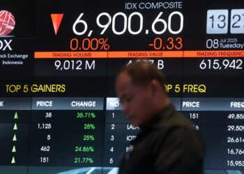 Respuesta de los mercados de indonesia a la comunicación de Trump.  Foto: ADI WEDA/EFE/EPA.