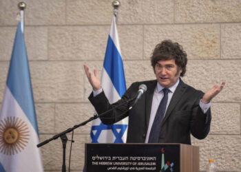 El presidente argentino, Javier Milei, hablando en la Universidad Hebrea de Jerusalén. Foto: EFE/ Magda Gibelli ARCHIVO.