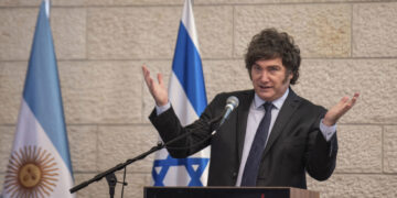 El presidente argentino, Javier Milei, hablando en la Universidad Hebrea de Jerusalén. Foto: EFE/ Magda Gibelli ARCHIVO.
