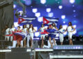 Las candidatas a Miss Universe Cuba 2025 bailan durante la gala de coronación celebrada en el Milander Park de Hialeah, Miami, el 8 de julio de 2025. Foto: Marlon Pacheco / EFE.