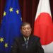 El primer ministro japonés Shigeru, este miércoles 23 de julio, durante un encuentro con el presidente de la Comisión Europea, grupo también en la agenda de Trump. Foto: DAVID MAREUIL/EFE/EPA.