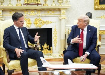 Mark Rutte y Donald Trump este 14 de julio. Foto: YURI GRIPAS / POOL/EFE/EPA