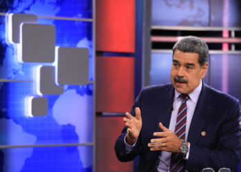 Maduro en un programa de TeleSUR, este jueves, en Caracas. Foto:  Palacio Miraflores/EFE.