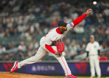 Aroldis Chapman está protagonizando una de la mejores temporadas de un relevista en Grandes Ligas. Foto: Boston Red Sox.