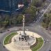 Vista aérea del monumento Ángel de la Independencia en Ciudad de México. Foto: Álex Cruz/EFE.