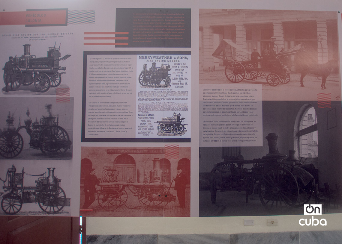 Información exhibida en el museo sobre diferentes carros de bomberos. Foto: Otmaro Rodríguez.