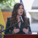 La secretaria de Seguridad Nacional de Estados Unidos, Kristi Noem, durante una visita a Ecuador. Foto: EFE/ José Jácome.