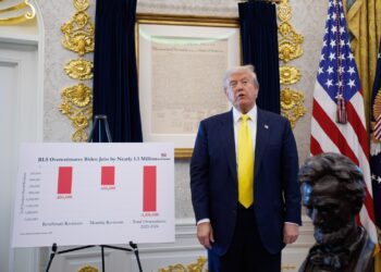 El presidente Trump en la Sala Este de la Casa Blanca el 7 de agosto de 2025. Foto: EFE/EPA/YURI GRIPAS / POOL.