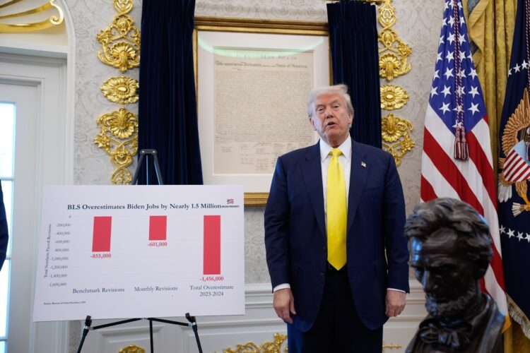 El presidente Trump en la Sala Este de la Casa Blanca el 7 de agosto de 2025. Foto: EFE/EPA/YURI GRIPAS / POOL.