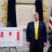 El presidente Trump en la Sala Este de la Casa Blanca el 7 de agosto de 2025. Foto: EFE/EPA/YURI GRIPAS / POOL.