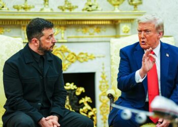 Trump y Zelenski en la Casa Blanca el 18 de agosto de 2025. Foto:  EFE/EPA.