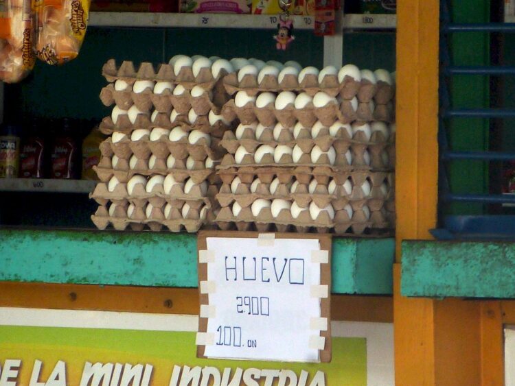 Venta de huevos en la avenida 26 en Nuevo Vedado, La Habana. Foto:  AMD