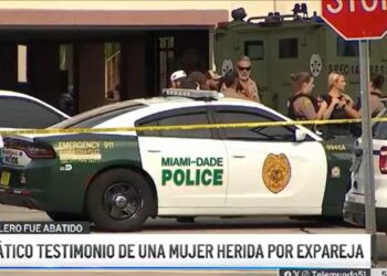 Policía de Miami-Dade investiga hecho violento contra una cubana. Foto: Captura Telemundo 51.
