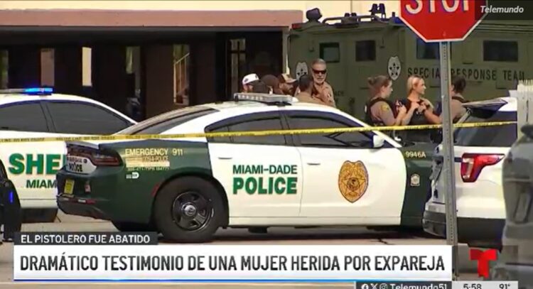 Policía de Miami-Dade investiga hecho violento contra una cubana. Foto: Captura Telemundo 51.