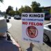 Protesta No Kings Day contra el presidente Trump, Berkeley, California, el 1 de agosto de  2025. Foto: EFE/EPA/JOHN G. MABANGLO.