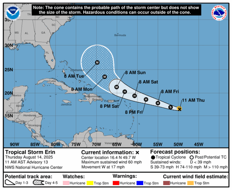 tormenta tropical Erin