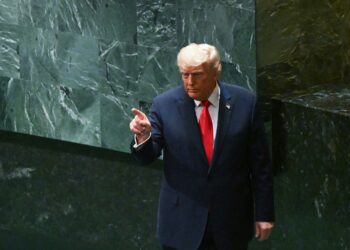 El presidente de EE.UU, Donald Trump, en la Asamblea General de la ONU, este 23 de septiembre. Foto: EFE/EPA/LUKAS COCH