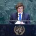 El presidente argentino, Javier Milei, ante el plenario de la ONU. Foto: Kena Betancur /EFE.