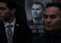 Miembros de un  Club de Jóvenes Republicanos en una vigilia en memoria de Charlie Kirk. Foto: EFE/EPA/OLGA FEDOROVA.