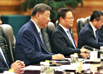 El presidente de China, Xi Jiping (i), durante una reunión con Miguel Díaz Canel. Foto: Alejandro Azcuy/ Presidencia de Cuba /EFE.