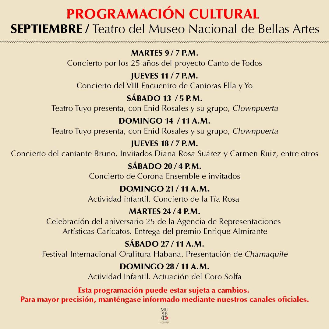 septiembre en bellas artes